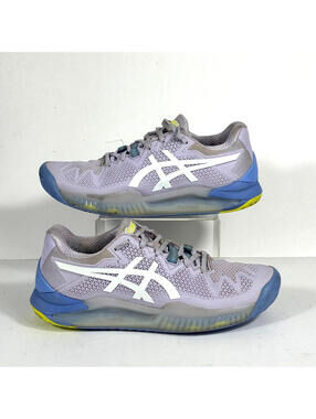 Asics Womens 7 Gel Resolution 8 Tennis Shoes Purple Lilac Blue Sneakers Court